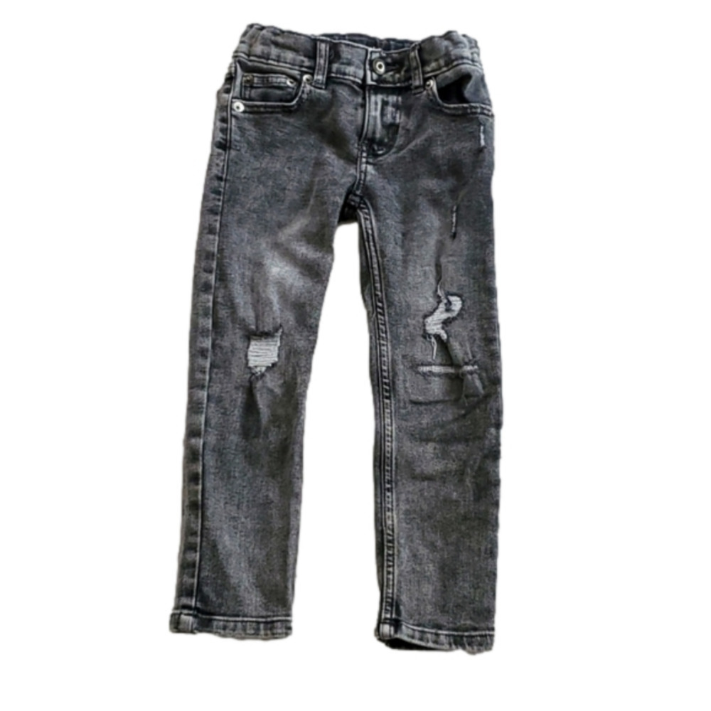 Boys Black Distressed Skinny Jeans